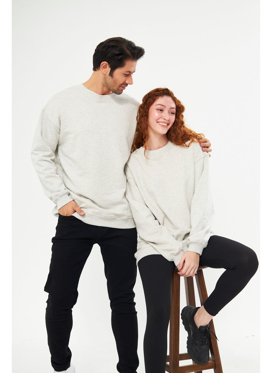 giyadda - giadda Unisex Gray Oversize Loose Sweatshirt (Love-Couple Combination Recommendation) - Image 1
