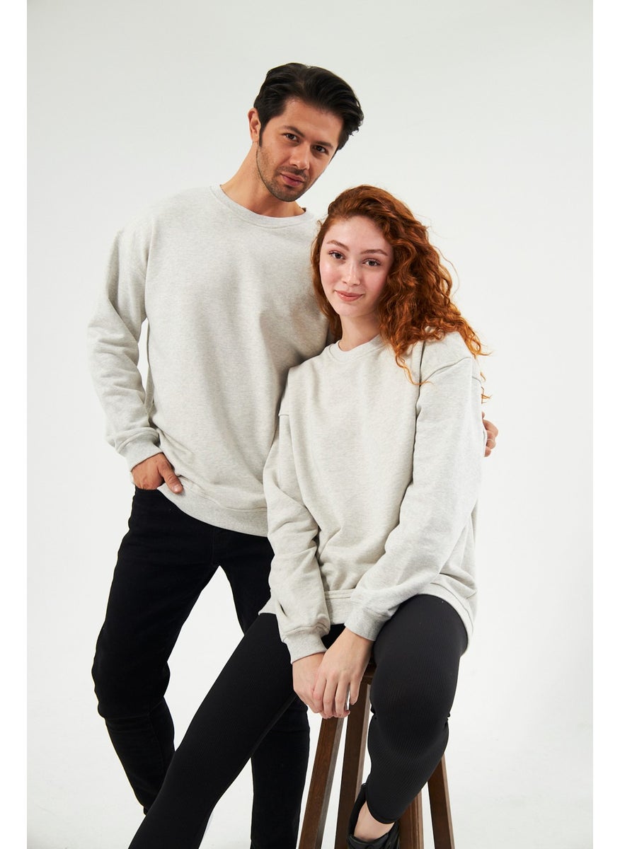 giyadda - giadda Unisex Gray Oversize Loose Sweatshirt (Love-Couple Combination Recommendation) - Image 1