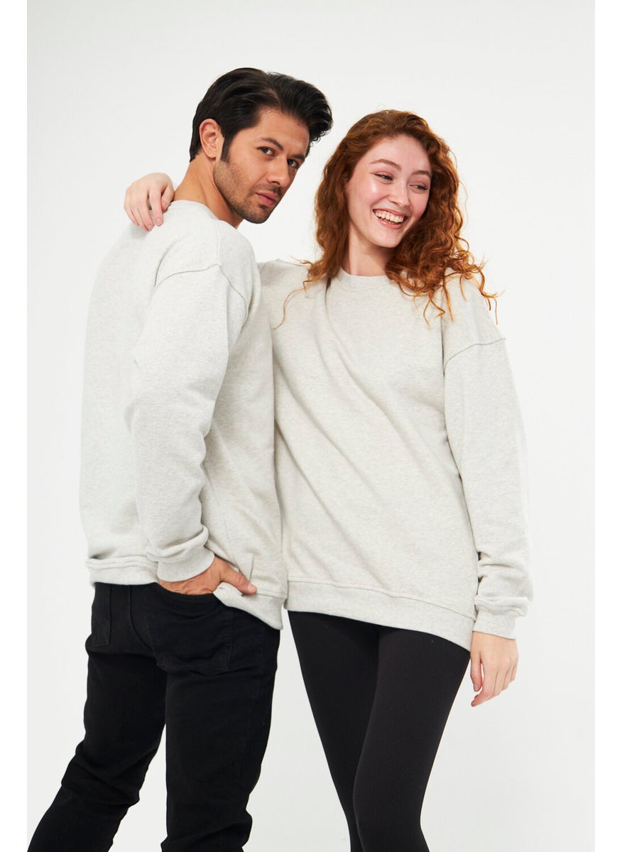 giyadda - giadda Unisex Gray Oversize Loose Sweatshirt (Love-Couple Combination Recommendation) - Image 1