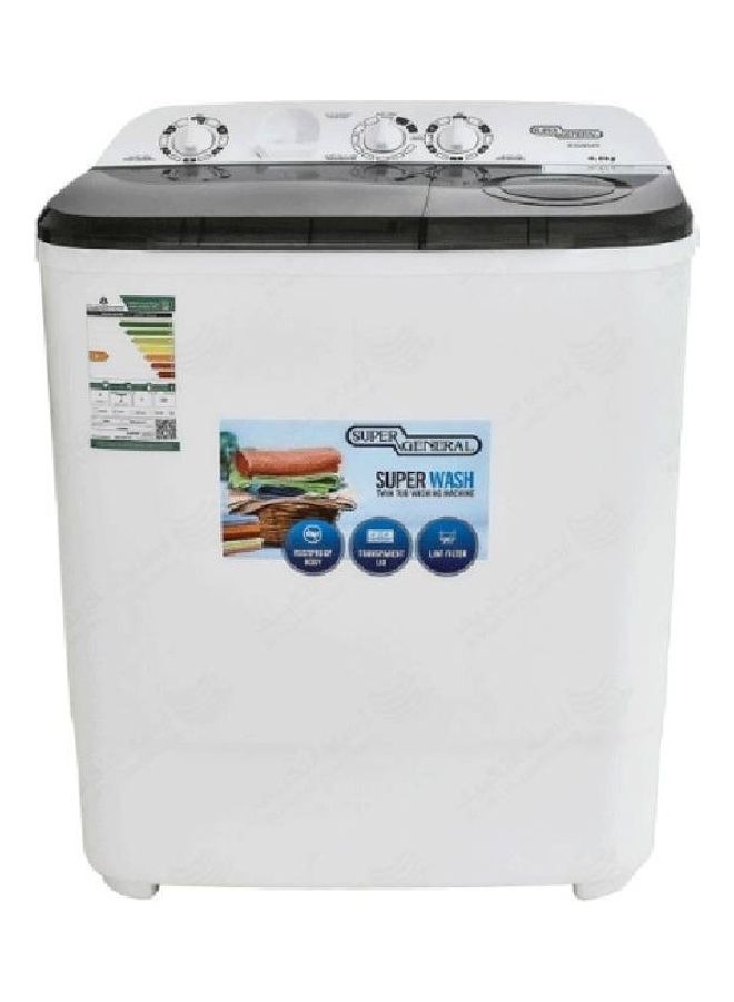 SUPER GENERAL Top Load Twin Tub Washing Machine 6 kg 224 kW KSGW66N White - Image 4