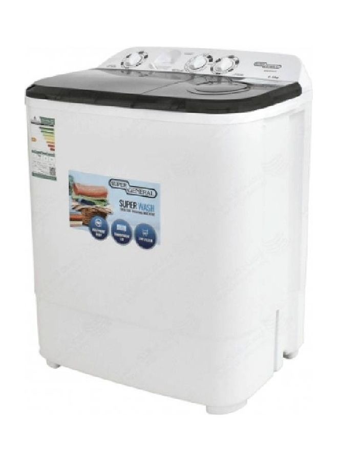 SUPER GENERAL Top Load Twin Tub Washing Machine 6 kg 224 kW KSGW66N White - Image 3