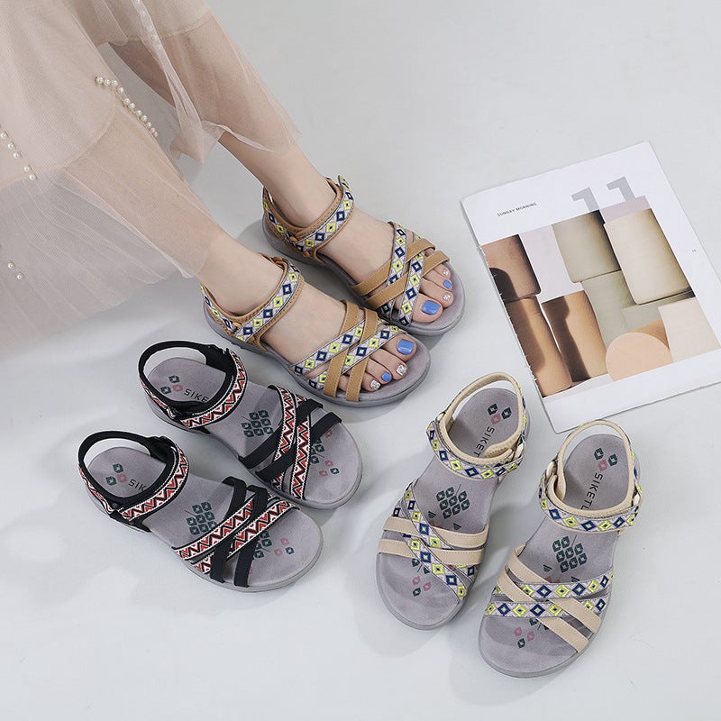 K6357-3 New 2025 Export Sports Sandals Printed Velcro Large Size Women'S Shoes Dropshipping - Image 5