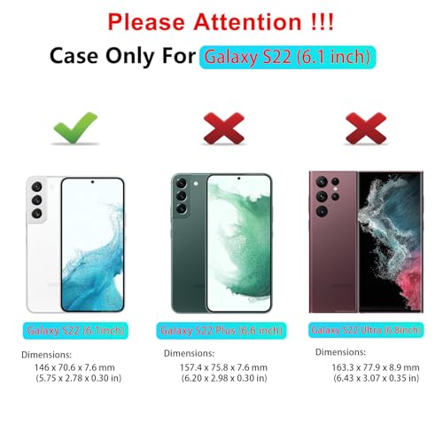 ONOLA Phone Case for Samsung Galaxy S22 Case with HD Screen Protector, Heavy Duty Shockproof & Dropproof 3-Layer Cover Phone Case for Galaxy S22 6.1'',PurpleSkyblue - Image 2