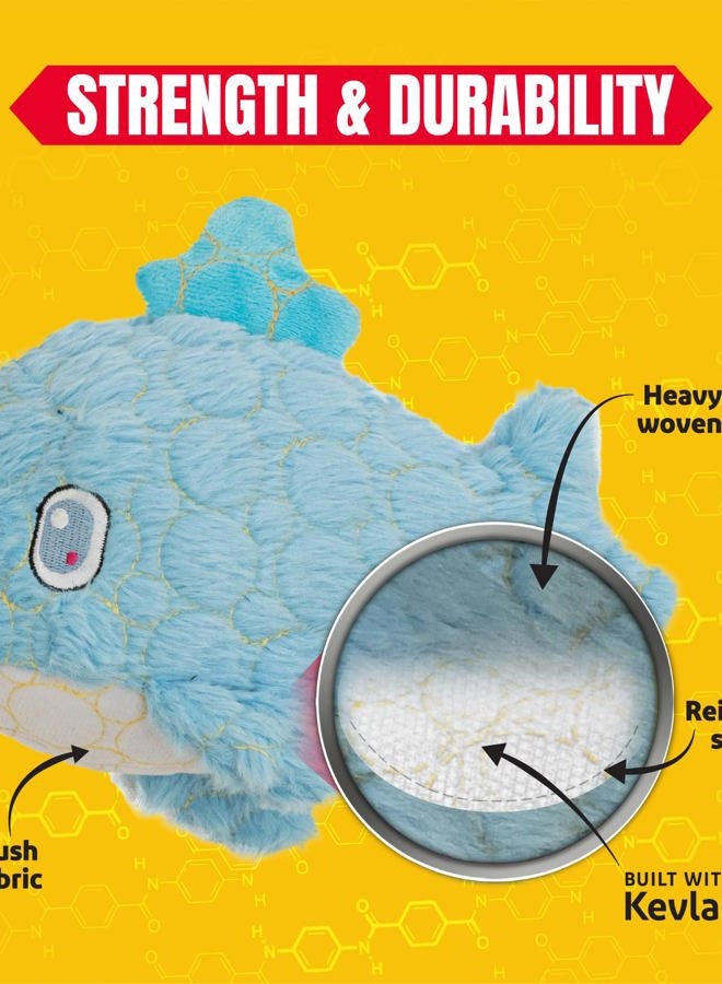 Bite Force Durable & Strong Dog Toy Blue Whale with Squeaker, Kevlar-Reinforced Seams for Aggressive chewers- Blue. - Image 4