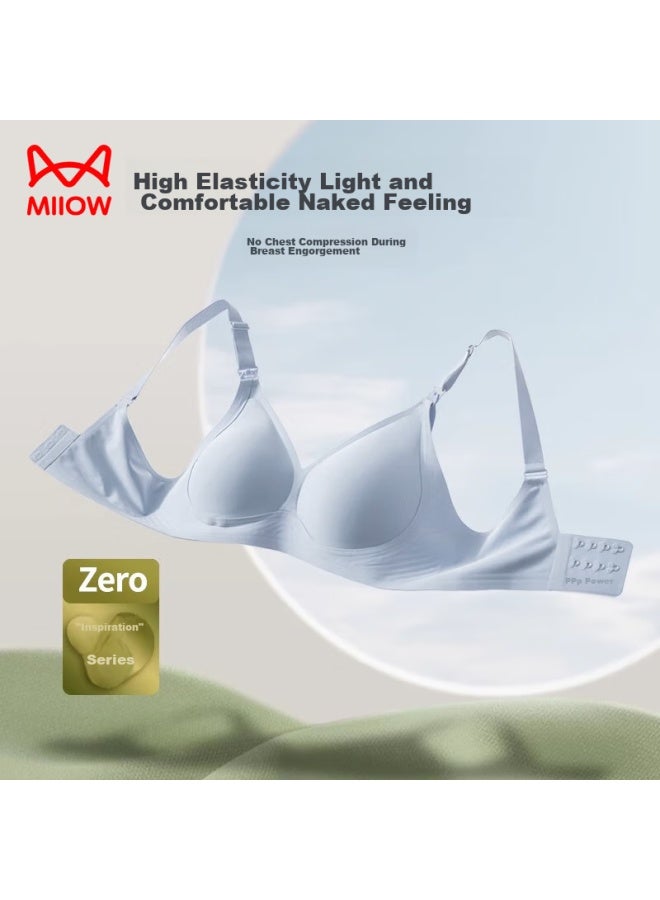 MIIOW Maoren Maternity Bra For Women, 5a Antibacterial Nursing Bra, Postpartum Breastfeeding Bra, Front-opening, Push-up, Blue, 75c - Image 4