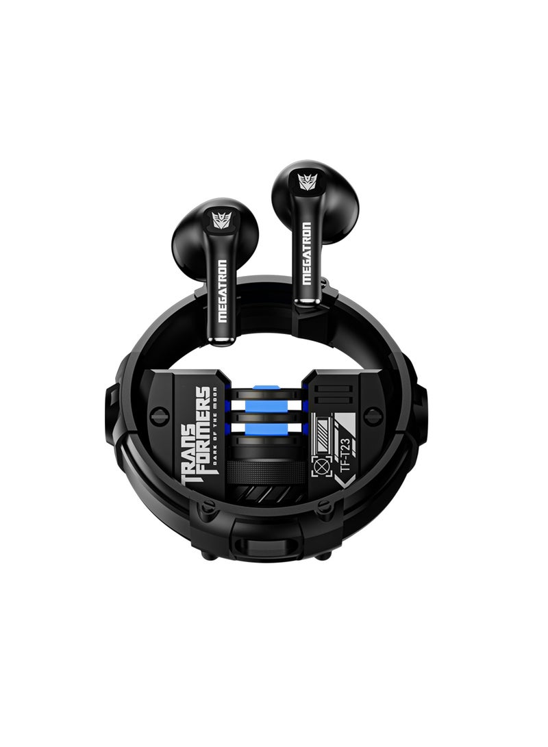 TRANSFORMERS TF-T23 Wireless Bluetooth Earbuds, Up to 5 Hours Playtime, 30mAh Battery, 280mAh Charging Case, Use For Gaming, Music and Calls – Black - Image 1