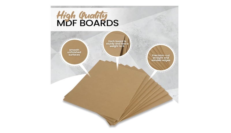 Ormango عبوة من 5 ألواح MDF مستطيلة (15 بوصة × 5 بوصة × 5 مم سمك) ، ألواح مستطيلة 15 بوصة للفنون والحرف الخشبية لأعمال الحرف اليدوية ، قصاصات MDF DIY (5 مم سمك) - Image 5