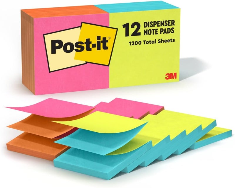 Post It Pop-up Notes 3x3 in, 12 Pads, America's’s #1 Favorite Sticky Notes, Alternating Colors, Poptimistic Collection. Clean Removal, Recyclable (R330-N-ALT) - Image 1