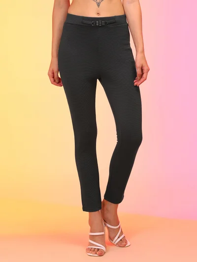globus Women Grey Skinny Fit Treggings
