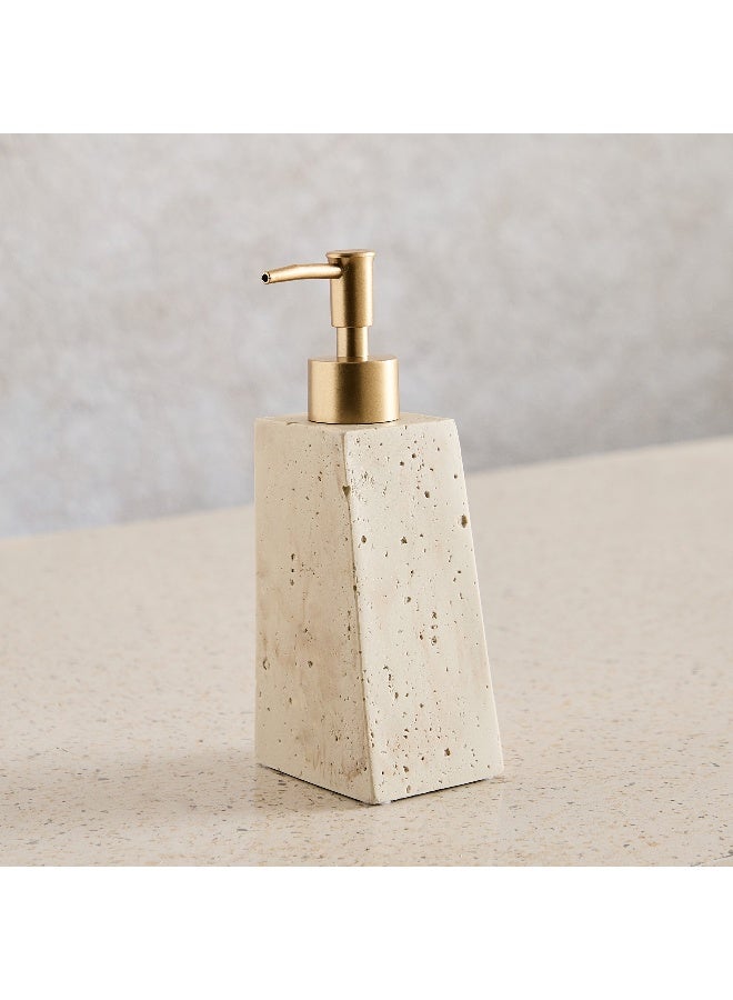 Home Box Travertine Soap Dispenser - Beige - Image 1