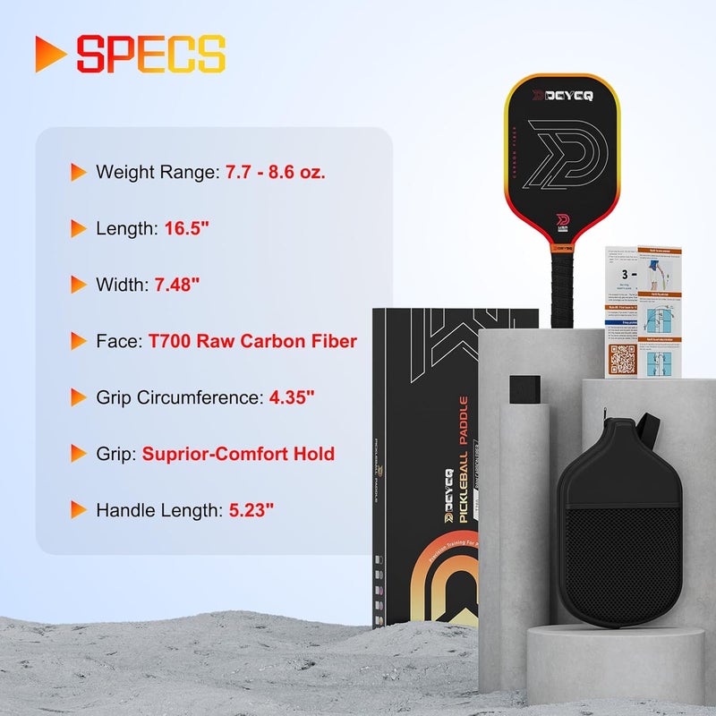 DGYGQ Carbon Fiber Pickleball Paddle with Polypropylene Honeycomb Core - Image 4
