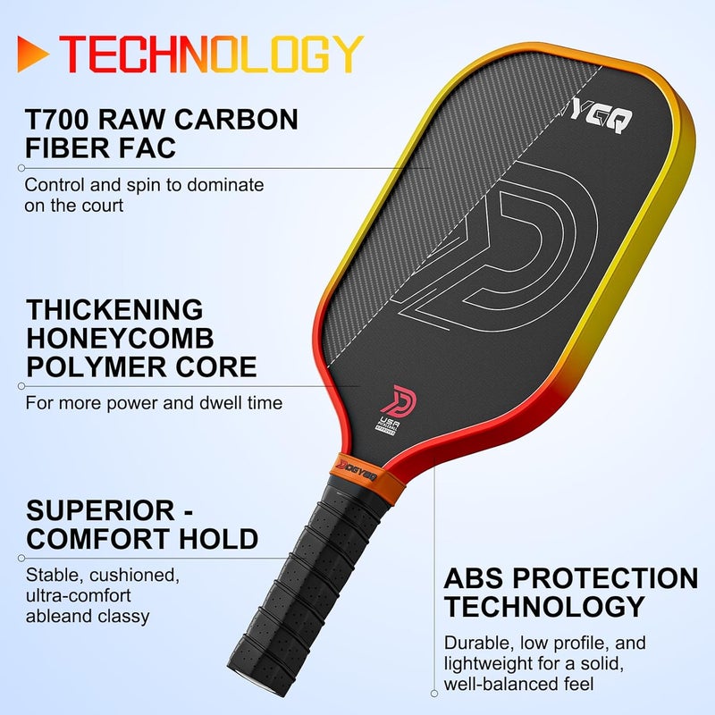 DGYGQ Carbon Fiber Pickleball Paddle with Polypropylene Honeycomb Core - Image 2