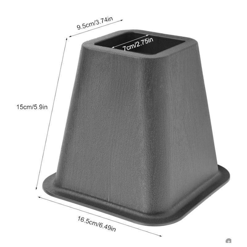 Black Furniture Raisers Set of 4 For Bed Chair Desk Table - Image 5