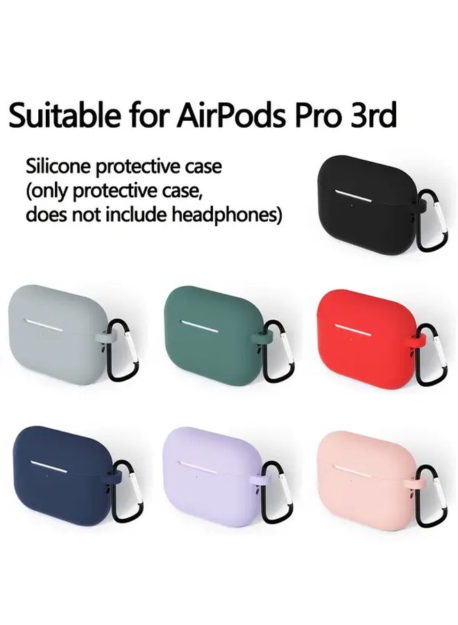 Red Silicone Earphone Case For Airpods Pro 3rd Gen Soft Non Slip Shockproof Drop Resistant With Metal Hooks Precise Cutouts Comfortable Feel Minimalist Design - Image 1