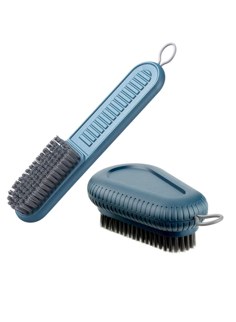 KASTWAVE فرشاة تنظيف، 2 قطعة فرشاة غسيل ناعمة الشعيرات فرشاة بلاستيكية لعملية التنظيف المنزلية فرشاة غسيل الأحذية فرشاة الحائط (زرقاء) - Image 1
