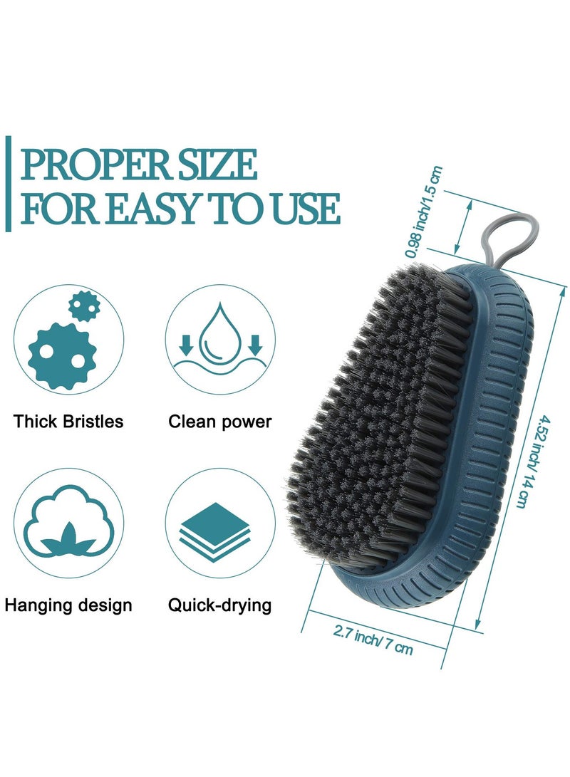 KASTWAVE فرشاة تنظيف، 2 قطعة فرشاة غسيل ناعمة الشعيرات فرشاة بلاستيكية لعملية التنظيف المنزلية فرشاة غسيل الأحذية فرشاة الحائط (زرقاء) - Image 4