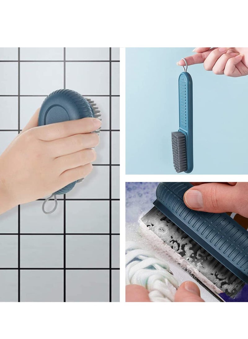 KASTWAVE فرشاة تنظيف، 2 قطعة فرشاة غسيل ناعمة الشعيرات فرشاة بلاستيكية لعملية التنظيف المنزلية فرشاة غسيل الأحذية فرشاة الحائط (زرقاء) - Image 2