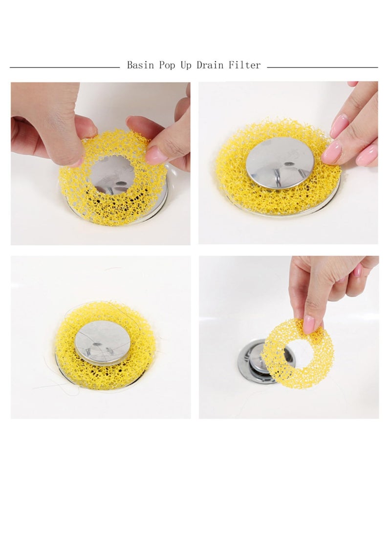 Excefore Small Caliper pop up Sink Drainage Spring Filters, 48 Pcs Disposable Shower Drain Hair Catcher, Shower Mesh Shape Drain Plug Filter, for bathrooms, bathtubs (32 Small Diameter Filter Screen) - Image 3