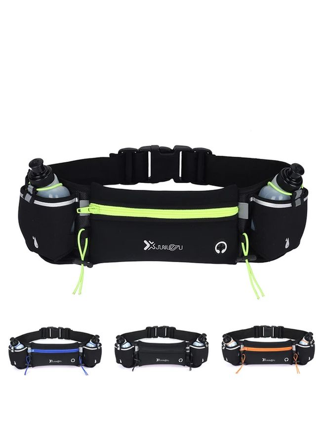 Orange Running Belt With 2 Water Bottles Adjustable Strap Reflective Sport Pouch - Image 5