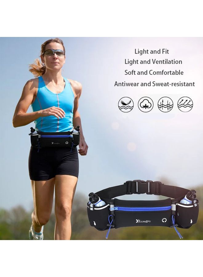 Orange Running Belt With 2 Water Bottles Adjustable Strap Reflective Sport Pouch - Image 4