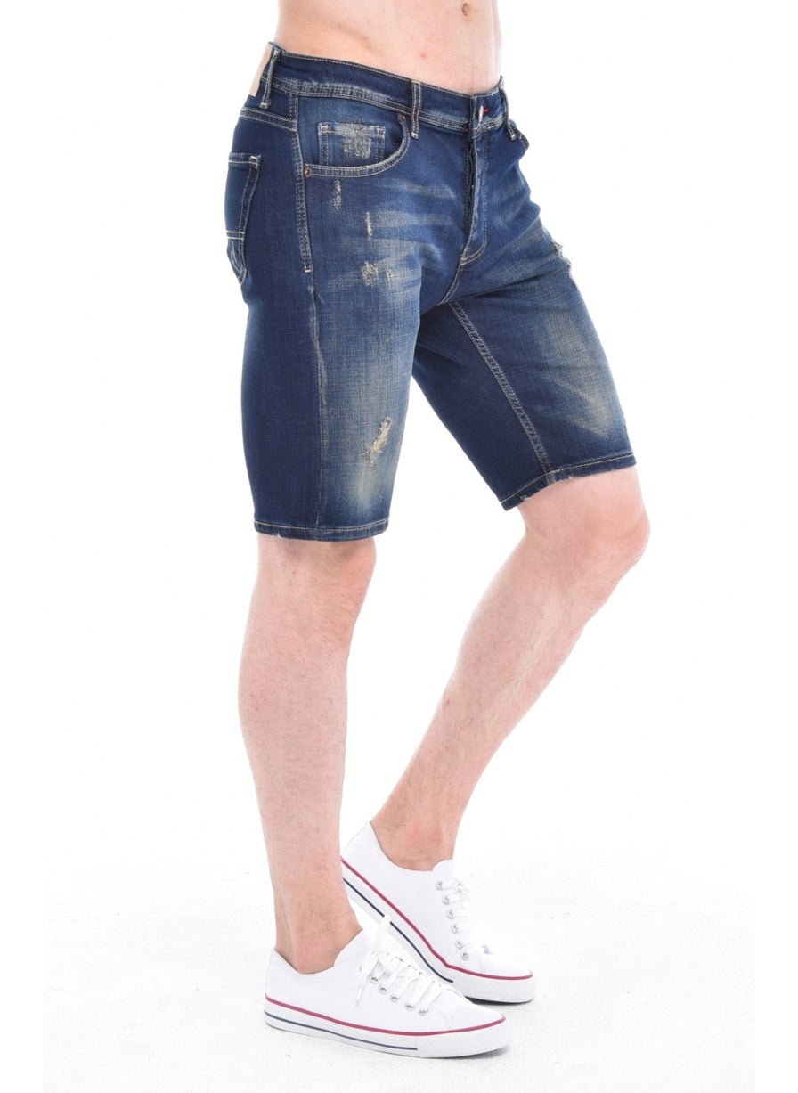 Cedy Denim - شورت جينز دنيم أزرق للرجال مقاس ضيق C342 - Image 1