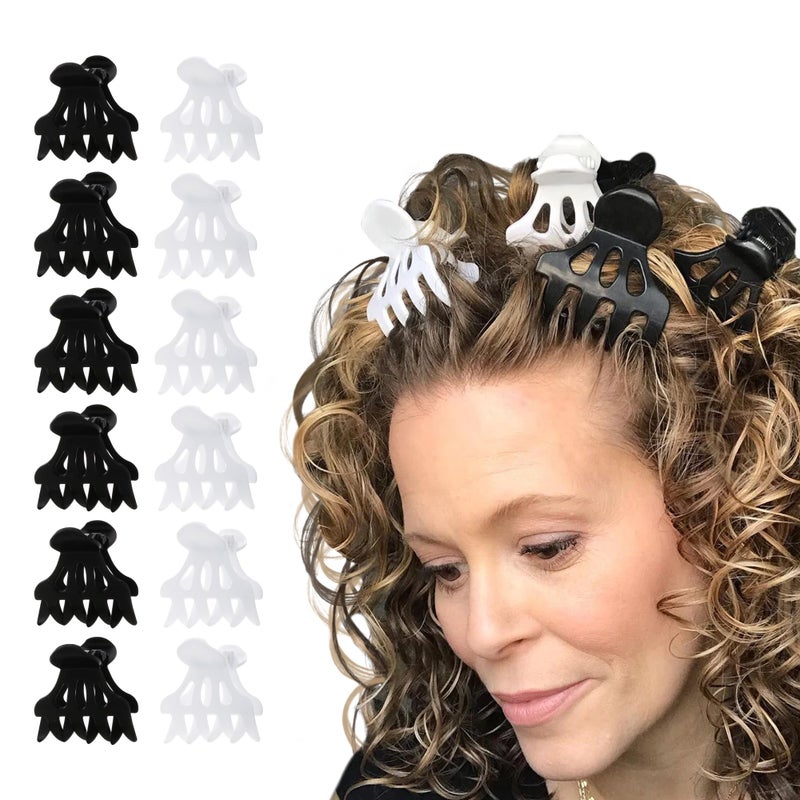Curl Keeper Claw Clips for Thick & Thin Hair, Roller Jaw Clamps (12-Pack) - Wide Teeth Large Hair Clips for Women - Supports & Creates Volume - Hair Styling Accessories are Lightweight & Easy Clean - Image 1