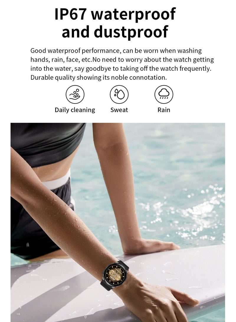 RollsTimi  Men's SmartWatch, 1.43-inch AMOLED Screen, TWS Organizer, IP67 Waterproof , Health Monitoring, Incoming Calling Reminder, 2 in 1 Smart Business Watch, T98 Steel Black - Image 4