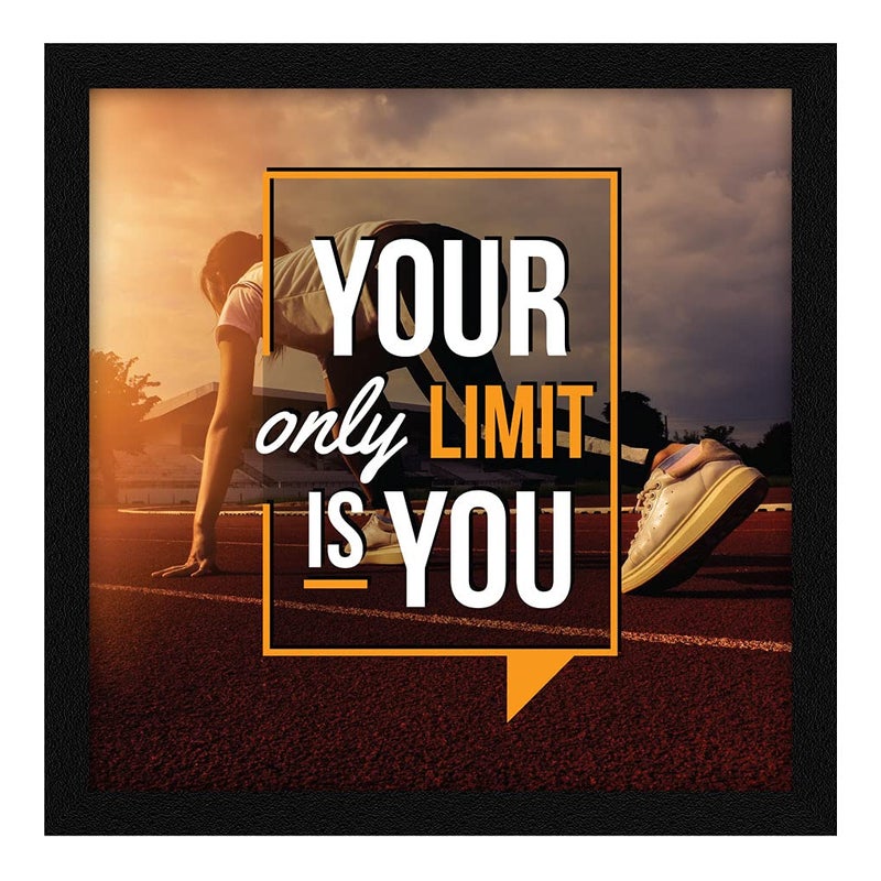 ArtX Paper Motivational Quote Your Only Limit Is You Wall Frame Art Painting Multicolor Motivational 13X13 in Set of 1
