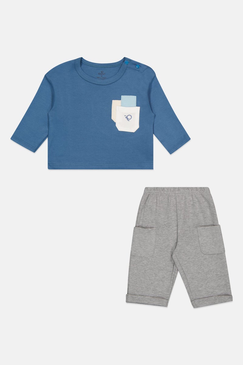 POPEES Toddlers Boy 2Pcs Graphic Print Top And Pants Set, Multicolor - Image 2