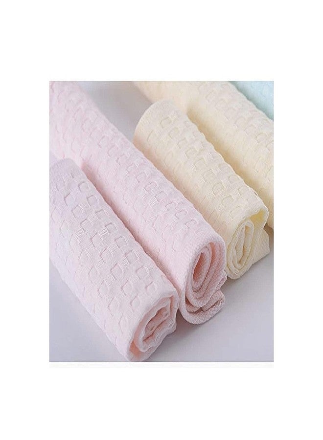 TENDSY Women's, Girl's, Kid's And Baby's Plain Handkerchief/Rumal/Face Towel - Soft And Super Absorbent 100% Cotton Hanky (Light Color) (Size 25x25 cm) (12) - Image 4