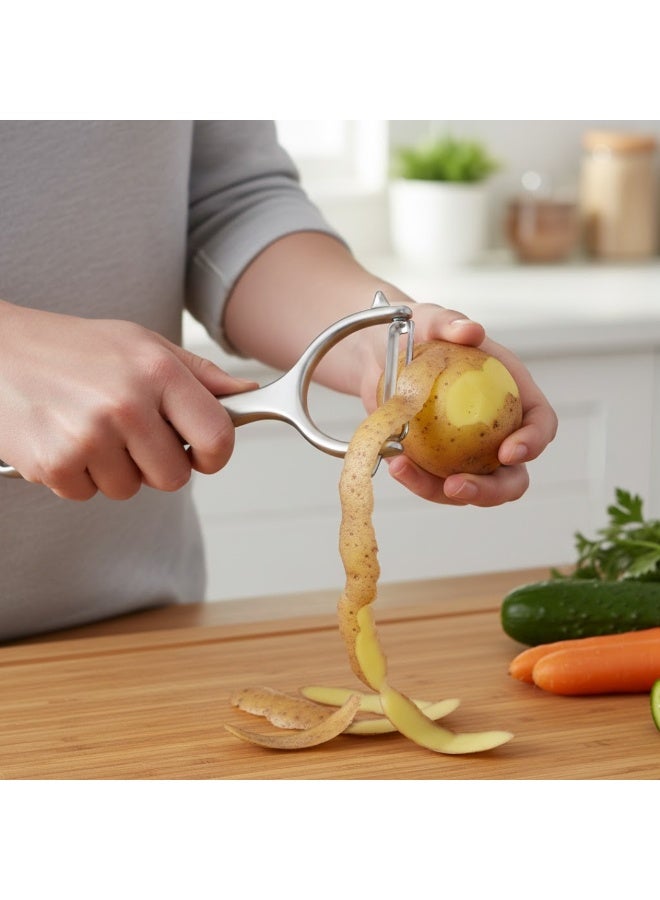 Lukadah Vegetable Peeler Stainless Steel, Premium Potato Peelers for Kitchen, Fruit Peeler, Apple Carrot Cucumber Peeler， Ultra Sharp Rotary Blade, Heavy Duty Ergonomic Handle - Image 3