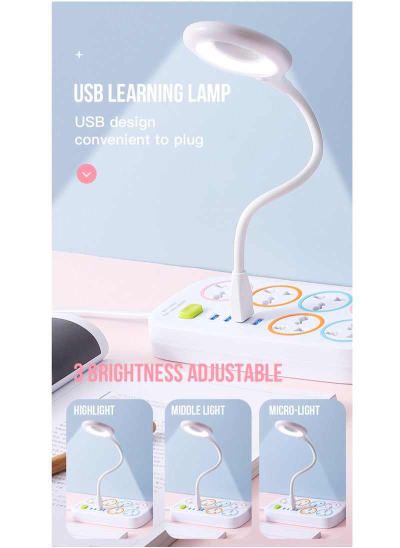 سلك تمديد الطاقة، شريط طاقة بطول 2 متر يحتوي على 4 منافذ USB و6 منافذ طاقة بريطانية، سلك تمديد عالي التحمل مع حماية من زيادة التيار ومقبس تمديد مع مصراع أمان للمنزل والمكتب (2 متر - 6 منافذ USB - 4 منافذ)