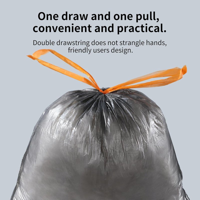 MOPALL Small Trash Bags with Drawstring, 2.6-4 Gallon Bathroom Garbage Bags, 15 Liter Black Waste Basket Liners for Bedroom, Office, Pet & Diaper Pail, Strong & Leak Proof (75 Count, 17.7" x 19.7") - Image 4