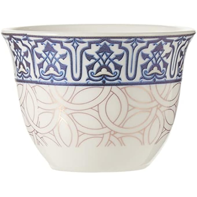 ريحني طقم قهوة عربية بورسلان كاهوة مع وعاء الدالة والتمر بغطاء، 16 قطعة مزينة برسومات ملونة متنوعة - Image 4