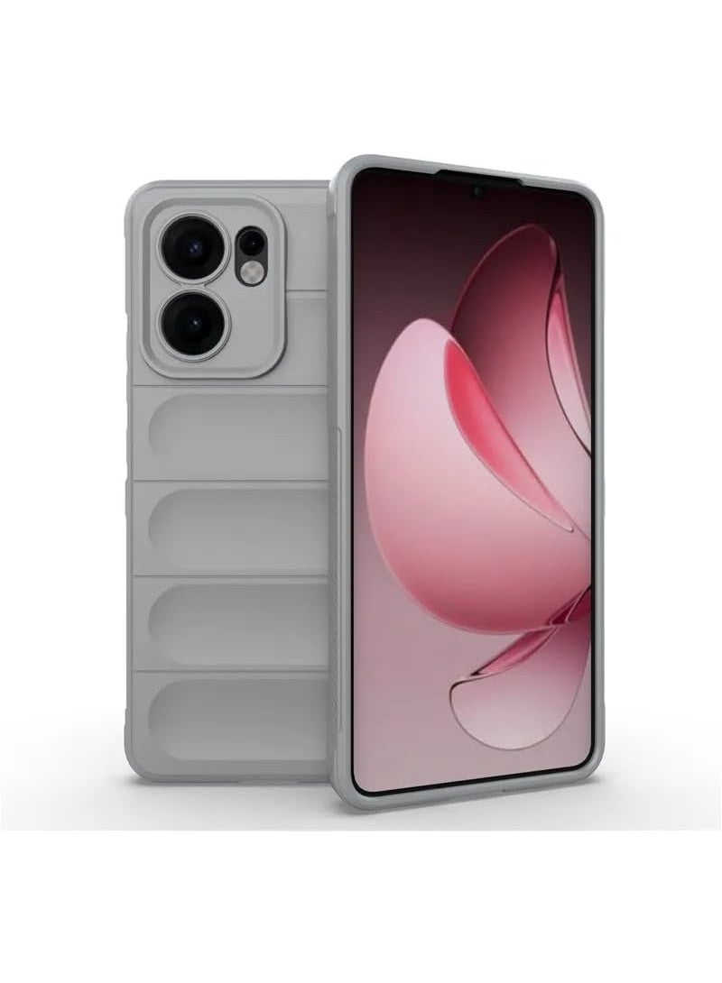 Premium Protection Back Silicone Case Compatible with Oppo Reno 13F Magic Shield Shockproof Case with Camera Protection (Grey)