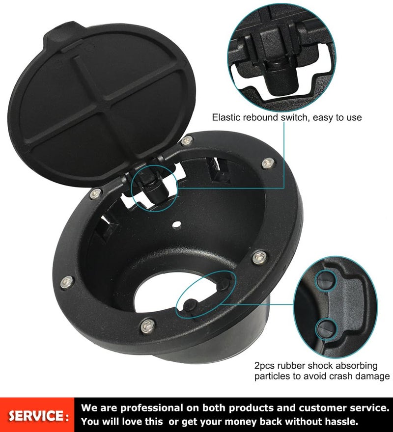 Aukmak Fuel Filler Door Cover Gas Fuel Tank Cap Cover Black for 2007-2017 Jeep Wrangler JK & Unlimited 4-Door 2-Door - Image 3