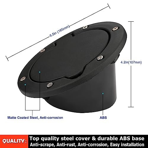 Aukmak Fuel Filler Door Cover Gas Fuel Tank Cap Cover Black for 2007-2017 Jeep Wrangler JK & Unlimited 4-Door 2-Door - Image 4