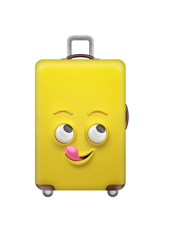 Luggage Cover Funny Face Suitcase Cover Elastic Protector Sets For 18-32 Inch Suitcase Travel Accessories, Yellow Funny Face, M, Funny, Especial - Image 1
