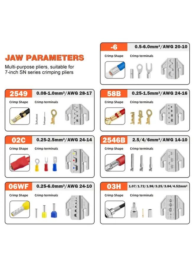 SN 58B 6 Jaw Crimping Tool Kit For Dupont JST MOLEX XH2 54 PH2 0 VH3 96 Terminals - Image 5