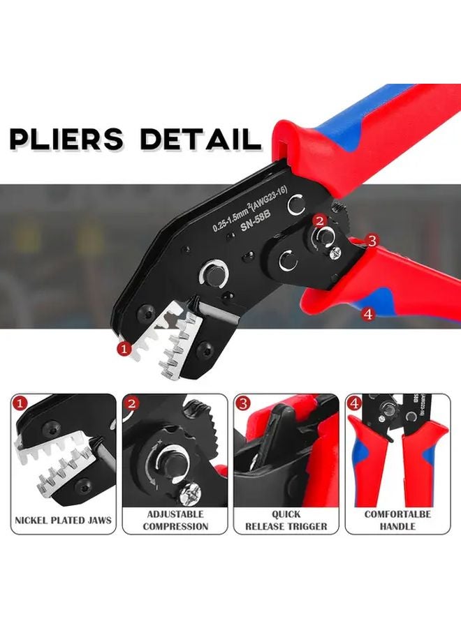 SN 58B 6 Jaw Crimping Tool Kit For Dupont JST MOLEX XH2 54 PH2 0 VH3 96 Terminals - Image 3