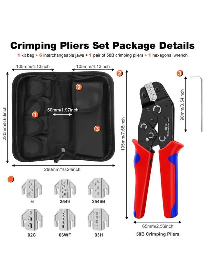 SN 58B 6 Jaw Crimping Tool Kit For Dupont JST MOLEX XH2 54 PH2 0 VH3 96 Terminals - Image 4
