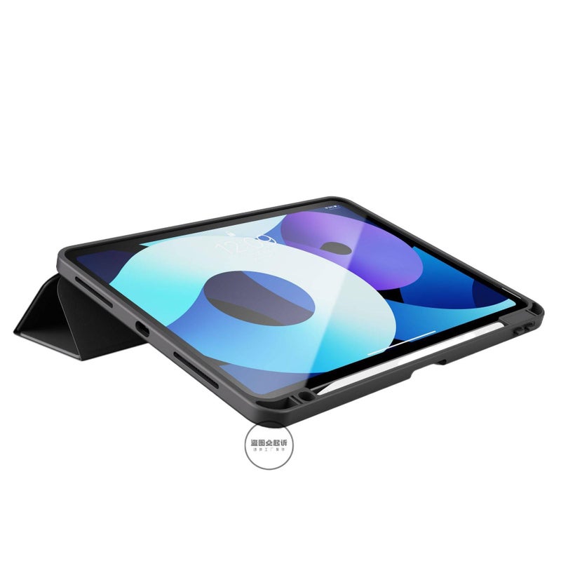 DGG حافظة آيباد شفافة بظهر واضح لجهاز iPad 9.7 مع حامل قلم باللون أسود بظهر شفاف باللون الأسود - Image 4