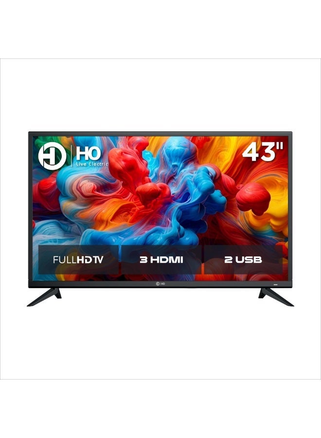 HOHO 43-Inch LED TV FULL HD – 3 HDMI, 2 USB, AV Input, PC Input, Headphone Output - Image 1