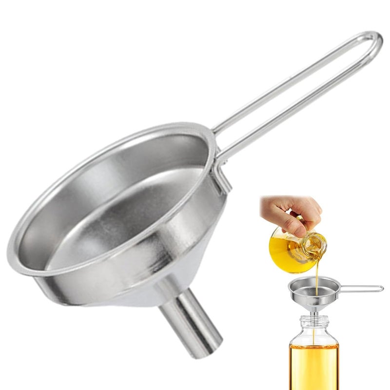 Stainless Steel Funnel Set Long Handle Food Grade for Kitchen Oil Liquids Spices - Image 2