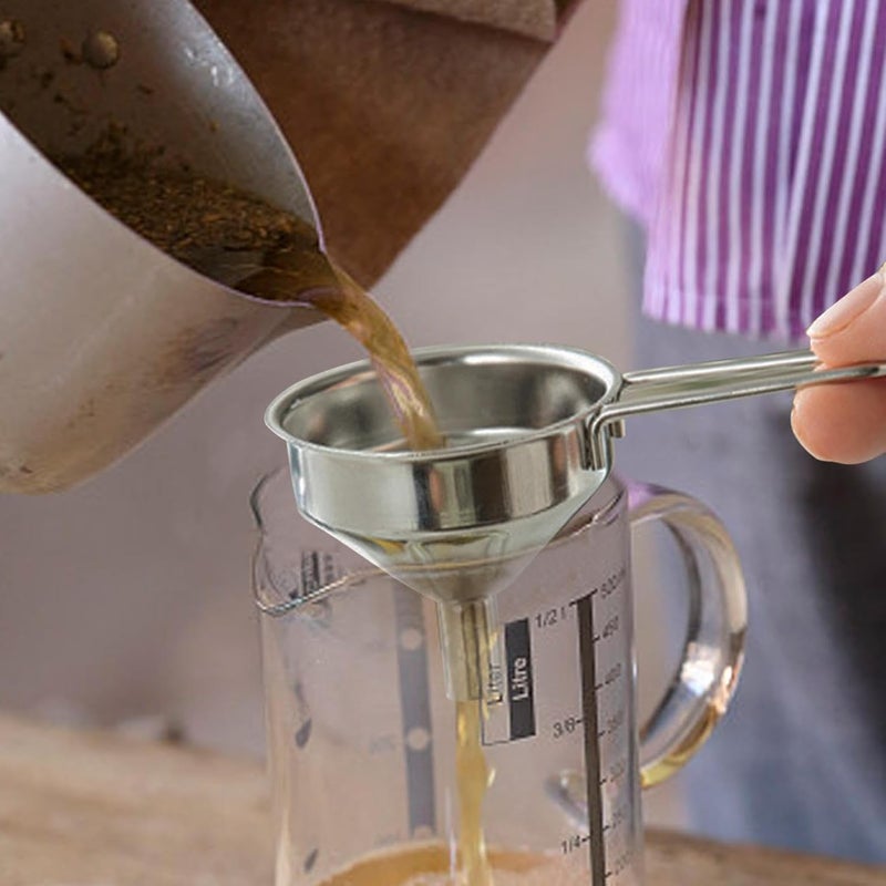 Stainless Steel Funnel Set Long Handle Food Grade for Kitchen Oil Liquids Spices - Image 3