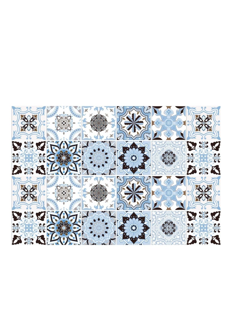 SOLARAE 24 Pcs Tile Stickers Self-Adhesive Peel and Backsplash Vinyl Wall for Kitchen Bathroom Fireplace Cupboard Decoration  DIY Splashback Paint - Image 5