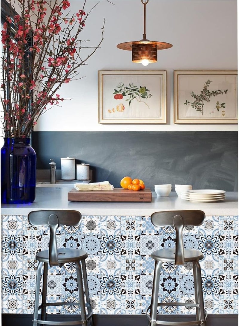 SOLARAE 24 Pcs Tile Stickers Self-Adhesive Peel and Backsplash Vinyl Wall for Kitchen Bathroom Fireplace Cupboard Decoration  DIY Splashback Paint - Image 4