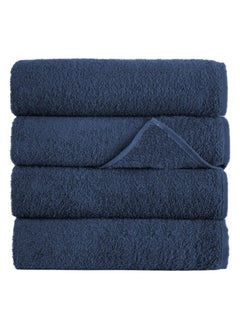 MAXQON Pack Of 4 - Bath Towel - 100% Cotton 600 GSM Large Size (70x140cm) Highly Absorbent And Super Durable , Color Dark Blue  - Image 1