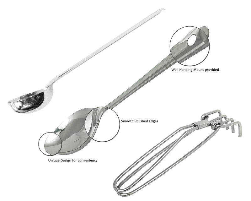 BLeaf Stainless Steel-Round Copper Bottom Tea Pan with Lid/Heavy Guage Tea Pan (Pack of 3) (1L, 1.5L, 2L) & 3 Pcs Ladle Set - Image 3