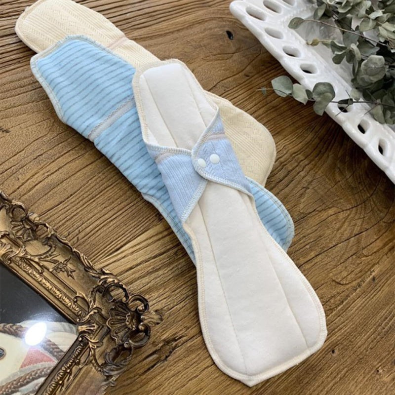 Veemoon Cotton Reusable Menstrual Pad 29cm Washable Sanitary Napkin Leak Resistant Soft Cloth for Women Period Care - Image 3